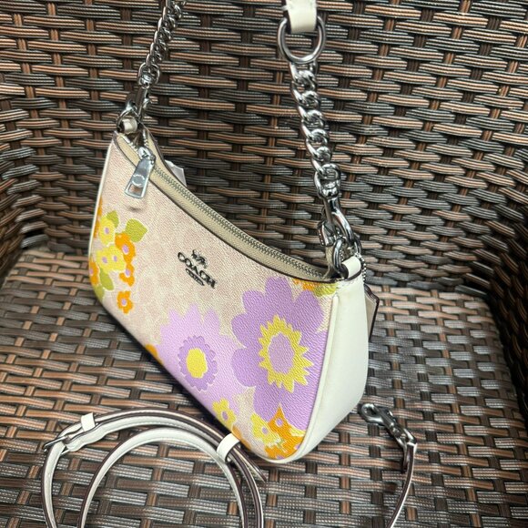 coach Teri Shoulder Bag In Signature Canvas With Floral Print cbg73 - Picture 4 of 9